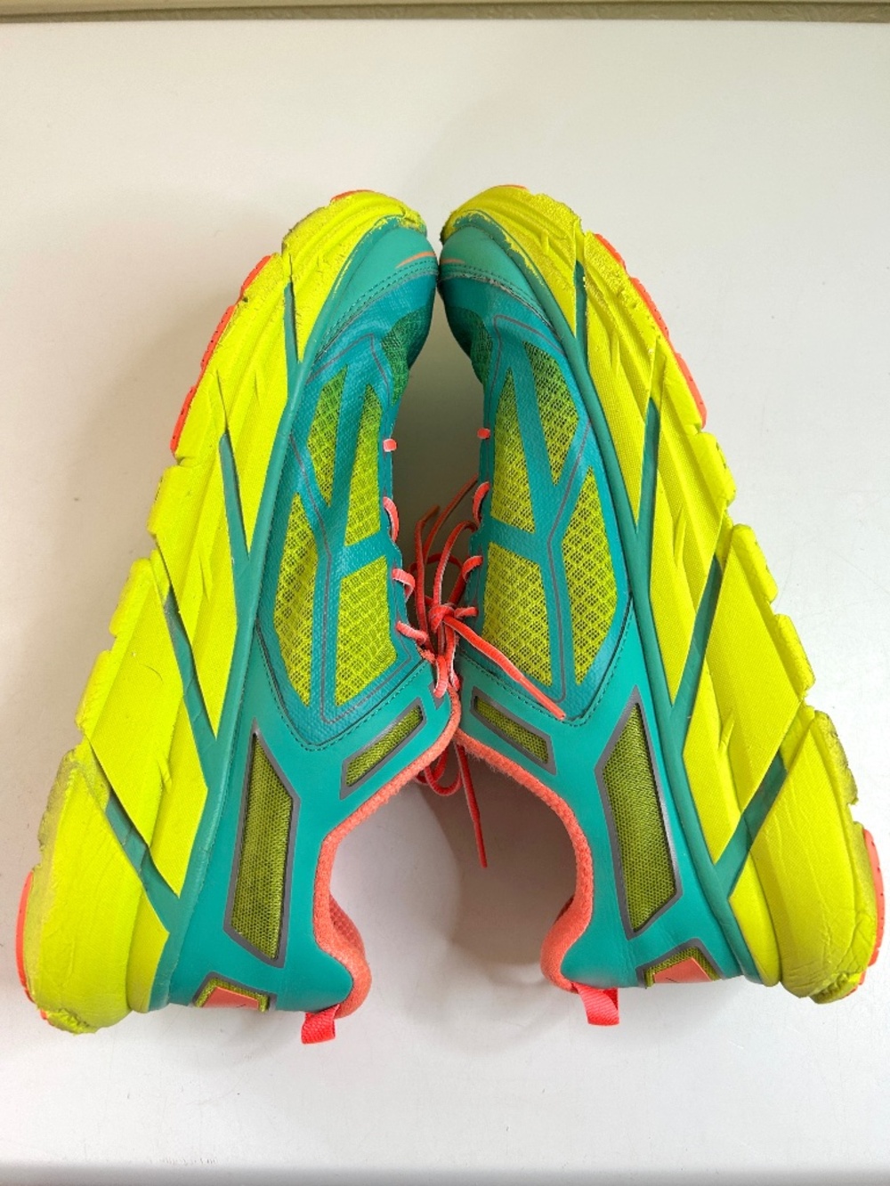 HOKA Clifton Women’s Running Sneakers Green And Orange - Picture 6 of 10
